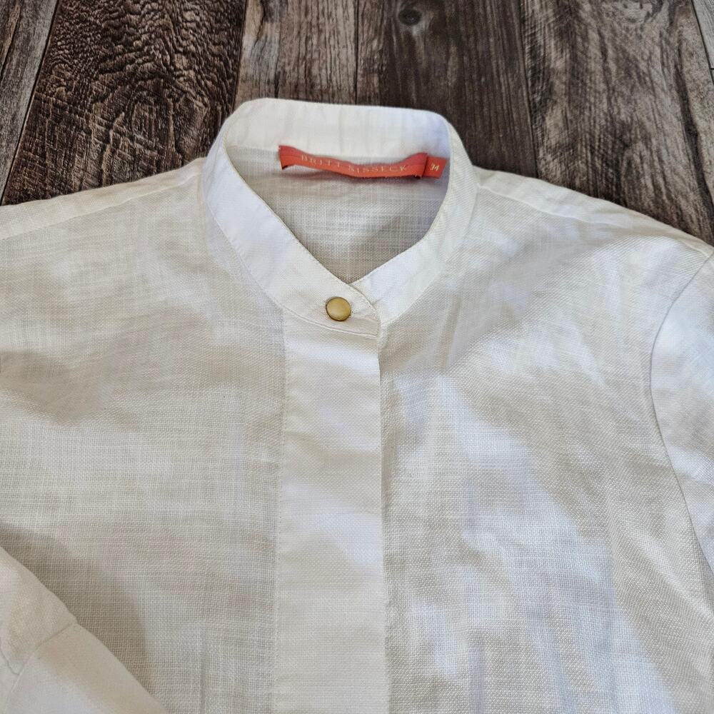 Britt Sisseck Tunic Blouse Women S Danish Lagenlook White Italian Cotton EUR34